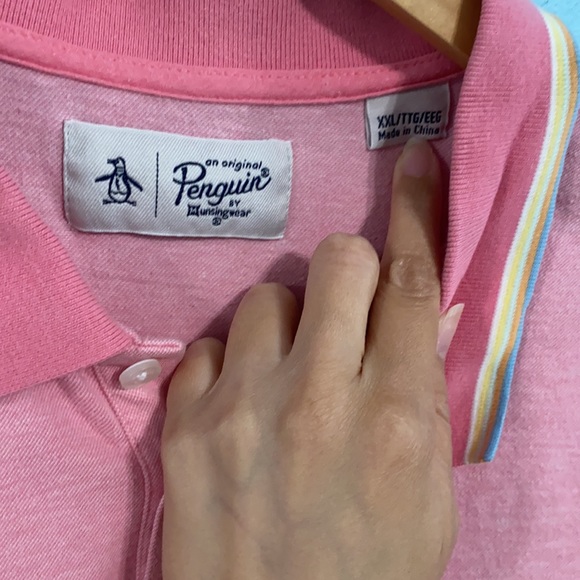ORIGINAL PENGUIN PINK COLLARD T-SHIRT SZ XXL - Picture 4 of 7
